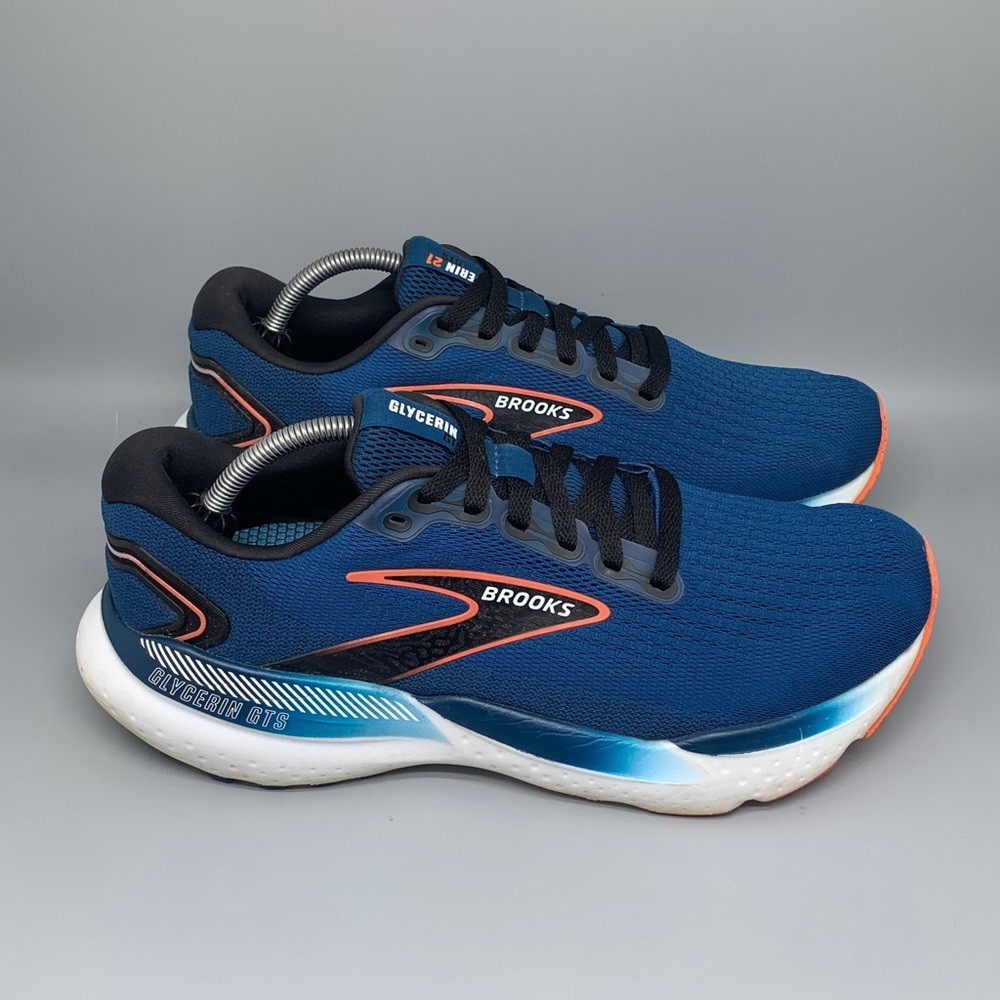 Brooks Glycerin GTS 21 Blue Orange Running Shoes 1104201D474 Men’s Sz‎ 11.5